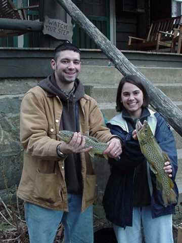 Guests enjoy Enota's catch and keep trout pond